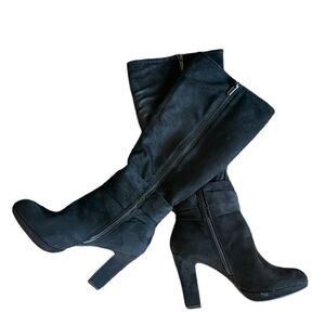 Impo Olexa suede platform stretch boots with block heel